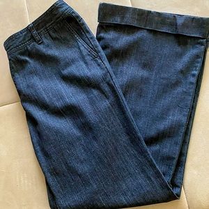 Liz Claiborne Dark wash denim wide leg pants cuff